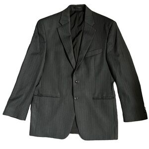 LAUREN RALPH LAUREN BLACK PINSTRIPE WOOL SUIT JACKET SIZE MEDIUM